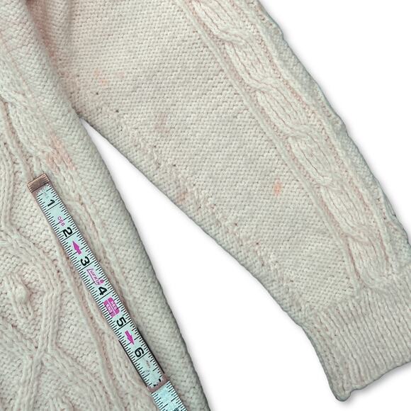 Vintage Chunky Grandpa Cardigan Cream Color | Size Large Women - Picture 7 of 7